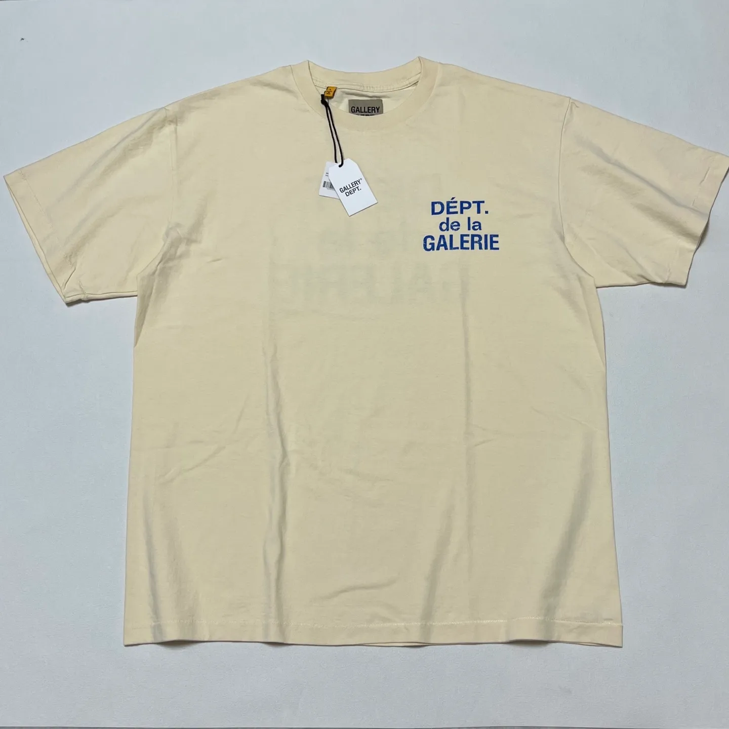 GALLERY DEPT. FRENCH TEE/CREAM/BLUE Cream French Blue LOGO Short Sleeve Cream S-XL Ready-to-wear Asso special piece dyeing Heavy washing water printing and distressing treatment Proper tube-woven fabric without side seams Unusual open-width version Original development Complete accessories/matching Details in place